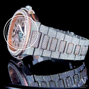 Reloj de Lujo con Movimiento ETA de Cuarzo, Resistente al Agua 3ATM, Números Arábigos, Cristal, Brazalete de Acero Inoxidable, Bisel con Diamantes para Hombre - Product Image 4