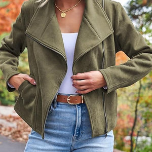 Dernières tendances en matière de vêtements pour femmes, veste en daim décontractée, veste en daim clair pour femmes - Product Image 4
