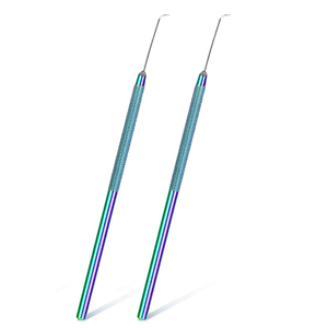 Kit d'outils professionnels pour perruques Lace Frontal : Aiguille de ventilation multicolore arc-en-ciel avec poignée en métal moleté et micro-aiguille en acier - Product Image 1