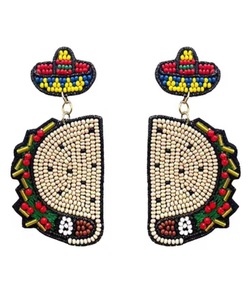 Pendientes de taco y sombrero con cuentas de la marca BaubleBar, con diseño de mariposa tricolor y perlas de cuentas finas. - Product Image 1