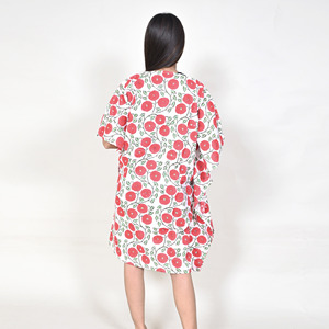 Vestido Kaftán de Algodón con Estampado Floral para Mujer, Cuello en V, Corte Holgado, Sin Mangas, Estilo Vintage con Plumas, Transpirable, para Playa o Invierno - Product Image 5
