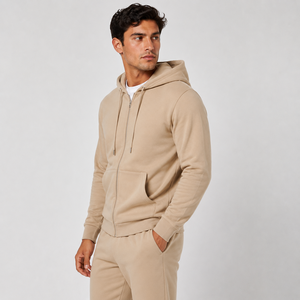 Mens soft zip hoodie created for warmth comfort and freedom of movement with a clean modern appearance for daily use OEM - Product Image 4