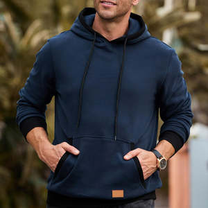 Sweat à capuche polaire pour homme, coupe décontractée, style streetwear urbain, vente en gros OEM, vêtements d'hiver - Product Image 4