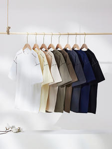 Camiseta de Marca de Moda, Nueva Colección Verano 2026, Estilo Americano, Casual, Algodón Grueso, Cuello Redondo, Hombros Caídos, 240, 100% Algodón - Product Image 6