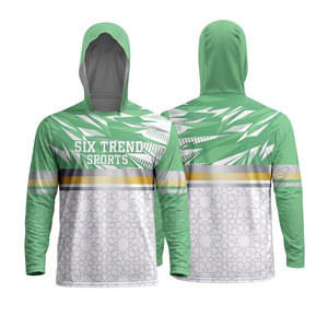 เสื้อเจอร์ซีย์แขนยาวมีฮู้ด Six Trend Sports พิมพ์ลายแบบ Sublimation แห้งเร็ว ลายเรขาคณิต ทรงสปอร์ตสำหรับผู้ชาย เหมาะสำหรับใส่ในฤดูร้อน - Product Image 2