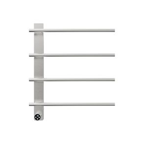 Moderno Portasciugamani in Acciaio 20,5 X 24,2 X 3,2 Pollici con Mensola Riscaldante e Funzione Pieghevole; Finitura Superficiale Spazzolata - Product Image 1