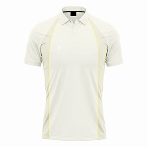 เสื้อโปโลพิมพ์ลายผ้าโพลีเอสเตอร์ผสมฝ้ายสำหรับผู้ชาย ชุดยูนิฟอร์มคริกเก็ตพร้อมเสื้อยืด ขายส่งชุดกอล์ฟและคริกเก็ต - Product Image 4