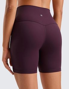 Shorts de sport pour femme en nylon et élasthanne tricoté, couleur unie, taille haute, respirant, coupe ajustée, taille élastique, pour l'entraînement et le cyclisme - Product Image 2