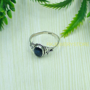 Anillo de Zafiro Azul Natural, Plata de Ley 925, Anillo Minimalista con Piedra Azul, Anillos de Compromiso para Mujer, Joyería de Regalo para Mujer - Product Image 3