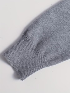 Cardigan gris pour homme à col mandarin et fermeture éclair, manches longues, en laine acrylique unie anti-boulochage, idéal pour l'automne - Product Image 2