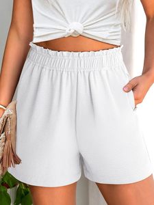 Shorts décontractés pour femmes en coton French Terry à taille haute élastique, coupe régulière, séchage rapide, respirant, écologique et doux - Product Image 2