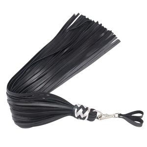 แส้แส้หนังแท้ที่มีหกล้มยาวและฐานที่จับเสริม - Product Image 3