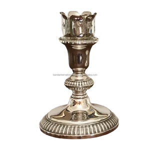 Bougeoir conique en aluminium fini nickel pour l'éclairage de la maison Décoration Autres bougeoirs Lanternes et bocaux à bougies - Product Image 3