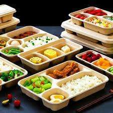 Square Plastic 4 Compartment Eco-Friendly Handmade Modern Serving <b>Plate</b> <b>Disposable</b> Minimalist Design for Travel Food - Product Image 3