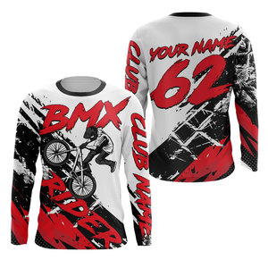 MTX Racing Men's Long Sleeve Motocross Jersey Full Sublimation Print Quick Dry Green Black <b>White</b> Shirt - Product Image 2
