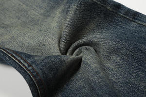 Pantalones Vaqueros Anchos de Mezclilla Cruda para Hombre, Estilo Personalizado, Azul Oscuro, Corte Holgado, Estilo Urbano, Fabricante, Venta al Por Mayor - Product Image 3