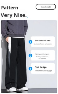 กางเกงวอร์มผู้ชายไซส์ใหญ่ เอวกลาง ทรงตรง ผ้าวอร์สเตด ยืดหยุ่นได้ เหมาะสำหรับออกกำลังกาย เล่นกีฬา หรือใส่ลำลอง - Product Image 5