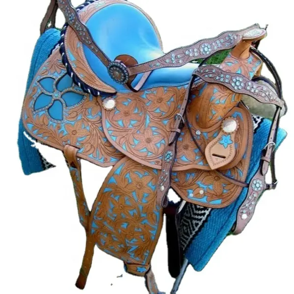 Highest Quality Cow Leather Western Horse Saddle & Tack Set With Hand Carved Design Wholesale Manufacturer