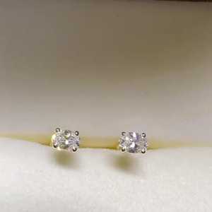 Pendientes Minimalistas con Diamantes Ovalados Cultivados en Laboratorio, Oro Sólido de 14K/18K, Joyería para Uso Diario, Regalos para Mujeres, Venta al Por Mayor - Product Image 2
