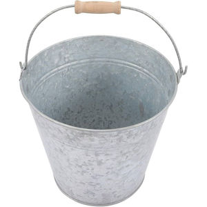 Seau en métal galvanisé au design fantastique avec poignées, mini seaux en acier pour la décoration de jardin et finition argentée à prix avantageux - Product Image 6