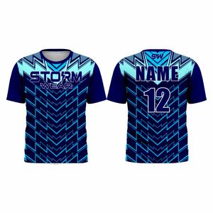 เสื้อยืดกีฬาออกแบบใหม่สั่งทำพิเศษ คุณภาพสูง พิมพ์ลายแบบซับลิเมชั่น แขนสั้น เนื้อผ้านุ่ม รับผลิตแบบ OEM ODM คอกลม ระบายอากาศได้ดี เสื้อยืดกีฬาผู้ชาย - Product Image 3