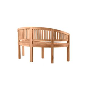 Teak Wood Curved Garden <b>Bench</b> <b>Outdoor</b> Furniture Modern Design Durable Tapered Legs Comfortable Waterproof Eco-Friendly Hard - Product Image 3