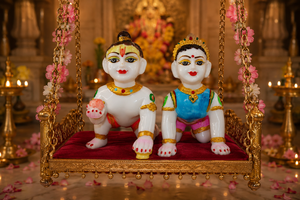 Figurines de Krishna Balarama en résine, artisanales et durables, fabriquées en Inde, pour la Diwali traditionnelle et religieuse. - Product Image 3