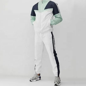 OEM <b>Workout</b> Custom Color Block Solid Blank Zipper Windbreaker Running <b>Jacket</b> and Pants Set Nylon <b>Jackets</b> for Mens - Product Image 6
