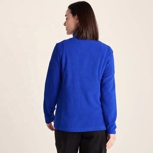 Sweat-shirt à col montant en polaire bleu pour femme, à manches longues, avec fermeture éclair quart de tour, idéal pour l'extérieur en hiver - Product Image 6