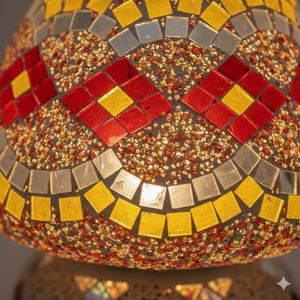 Lámpara de Mesa de Vidrio Roja/Amarilla Estilo Bohemio Hecha a Mano, Tamaño/Enchufe Personalizado, Lámpara Decorativa de Noche para Bodas, Navidad, Hogar, Lámparas de Aceite - Product Image 5