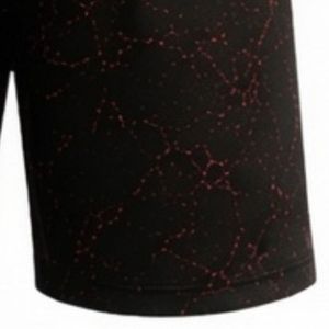 Black Red Marble Print Athletic Training <b>Shorts</b> with <b>Elastic</b> <b>Waistband</b> Breathable Lightweight Gym Workout Sports Performance - Product Image 4