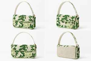 Bolso de Hombro Elegante de Diseño para Mujer, Hecho a Mano, con Cuentas Florales Verdes, de Lujo, con Anillo de Nailon Bordado Artesanal Premium - Product Image 3
