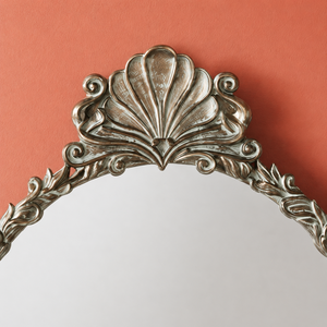Antique <b>Silver</b> Oval Wall <b>Mirror</b> Ornate Shell Crest Decorative Vintage <b>Mirror</b> For Living Room Bedroom Wall Decor - Product Image 3