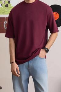 Wholesale High Quality Men Heavy Cotton T Shirt Blank <b>Plain</b> Simple Custom Short Sleeve Drop Shoulder T-Shirts - Product Image 3