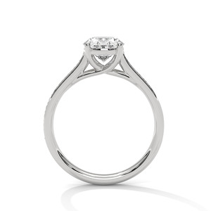 Anillo Solitario de Moissanita en Oro Sólido de 14K, Anillo de Compromiso Minimalista de Lujo para Ella - Product Image 4