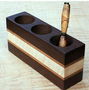 Porte-stylos et porte-crayons en bois pour bureau, boîte organisatrice de table, pot à pinceaux - Product Image 1