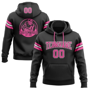 เสื้อฮู้ดดี้ฟุตบอลสีดำชมพูขาวแบบใหม่ ดีไซน์สั่งทำพิเศษจากโรงงานขายส่งโดยตรง - Product Image 1
