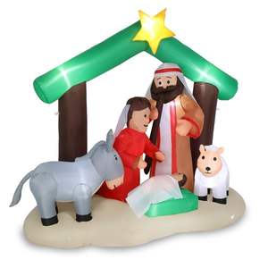 6ft <b>Inflatable</b> Nativity Garden Jesus <b>Decoration</b> with 8 Lamp Beads <b>Outdoor</b> <b>Holiday</b> <b>Yard</b> <b>Decorations</b> - Product Image 3