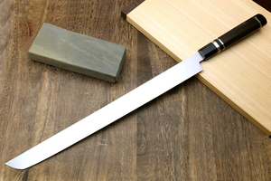 Professional Carbon Steel Long Tuna <b>Knife</b> Food Grade Carbon Steel Blade Forged Surface Wood Dishwasher Safe Seafood <b>Fish</b> Cutting - Product Image 6