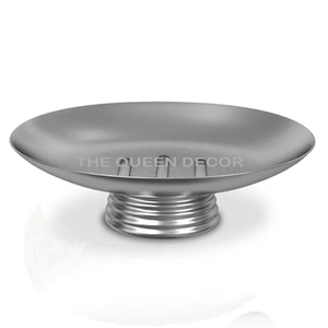 Support à savon ovale en aluminium argenté martelé, design élégant, facile à nettoyer, accessoire de salle de bain domestique - Product Image 3