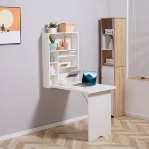 White Wall Mount Desk Cabinet Computer Desks Product Category - Product Image 1
