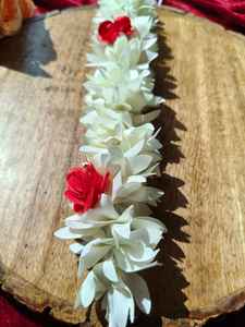 Accessoire de cheveux de mariée en soie artificielle, rose rouge, jasmin, gajra, kadhambam, pichi, style sud-indien, et chignon Veni Juda pour femmes et filles - Product Image 3