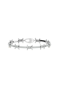 Pulsera de Aleación Chapada en Oro de 18K Estilo Punk con Diseño de Púas y Diamantes Redondos de Corte Brillante en Canal, Unisex - Product Image 4