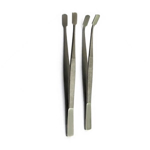 Juego de 2 Pinzas de Acero Inoxidable Alemán para Manipulación de Portaobjetos de Microscopio, con Punta Recta y Curva - Product Image 4