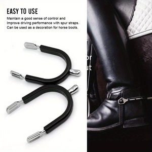 Éperons d'équitation en acier inoxydable de qualité supérieure avec sangles réglables, durables, antirouille, équipement équestre occidental pour hommes et femmes - Product Image 5