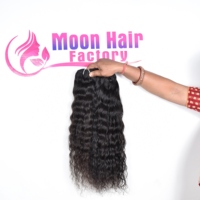 Rambut Manusia India Keriting 32" Bundel Hitam Alami Virgin Remy Weave Extensions Lembut Halus Tebal Bervolume Double Drawn Premium