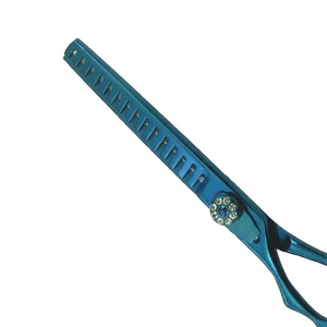 Ciseaux texturisants pour barbier, outils professionnels de salon, acier inoxydable bleu avec vis de réglage en cristal - Product Image 6