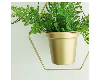 Gold Geometric Metal Plant <b>Hanger</b>,Hanging Plant Pot, Modern Planter, Mid Century Plant Holder, Minimalist Planter for Indoor Out - Product Image 6