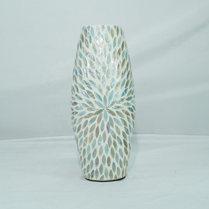 Hot Sale Natural Mother of Pearl Vase <b>Table</b> Decor, Wholesale MOP Mosaic Decorative Vase Vietnam - Product Image 3