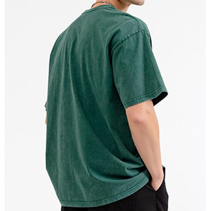 Camiseta de Manga Corta Verde para Hombre, Cuello Redondo, Corte Regular, Estampado de Letras Informal, 100% Algodón Jersey - Product Image 2